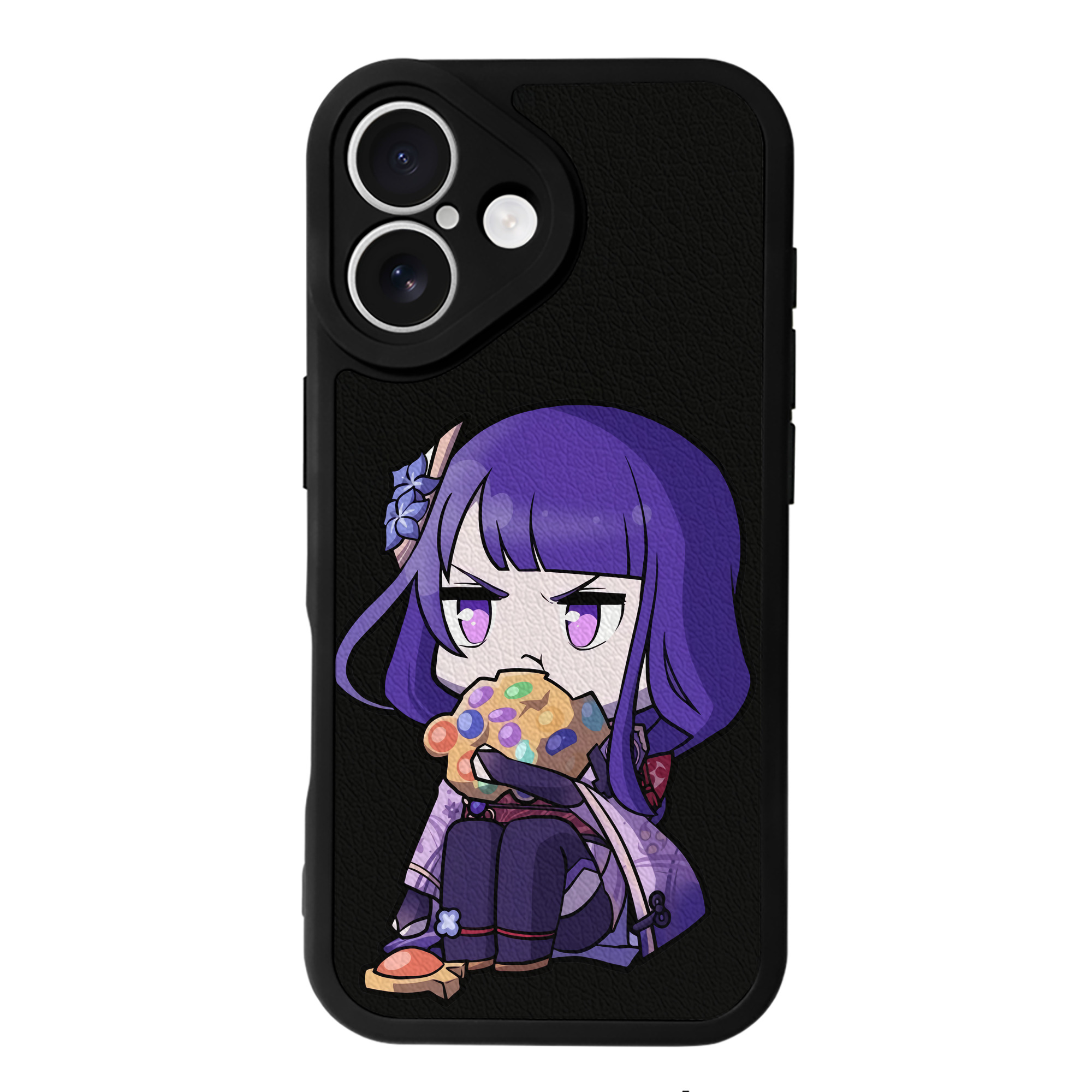 げんし神 雷電将軍 らいでんしょうぐん genshin Raiden Shogun 【iPhone 16シリーズ対応】シリコンスマホケース（レザー調） 材質：シリコン